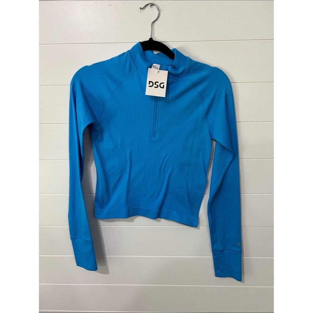 DSG Women's Long Sleeve Mock Zip Top in Bright Blue